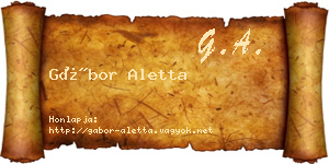 Gábor Aletta névjegykártya